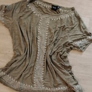 Rafaella Green Embellished Short Sleeve Tee